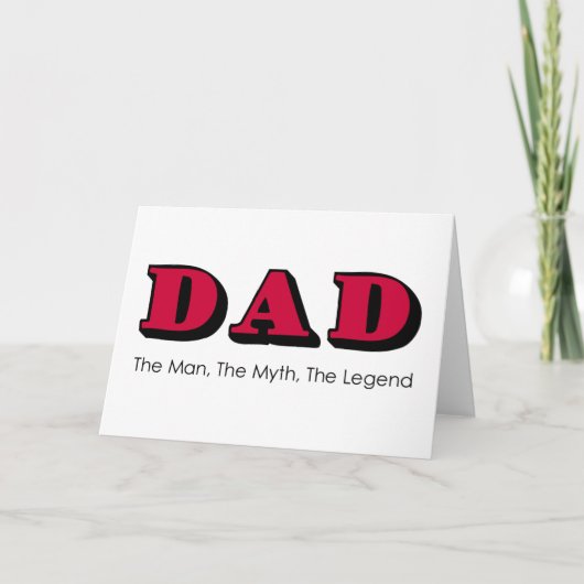 Papa - Man, Mythe, het Wenskaart Vaderdag van de Kaart (Voorkant)