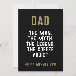 Papa Man Mythe Legende Coffeverslaafde Grappig Kaart