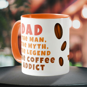 Papa Man Mythe Legende Coffeverslaafde Grappige Va Mok