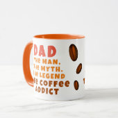 Papa Man Mythe Legende Coffeverslaafde Grappige Va Mok (Voorkant links)