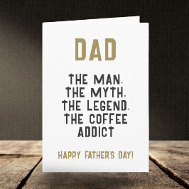 Papa Man Mythe Legende Coffie Junkie Grappig Kaart
