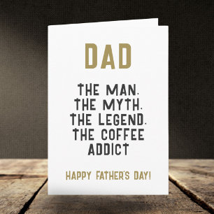 Papa Man Mythe Legende Coffie Junkie Grappig  Kaart