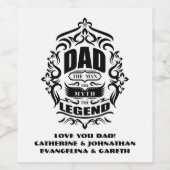 Papa man mythe legende  wijntypografie wijn etiket (Enkel label)