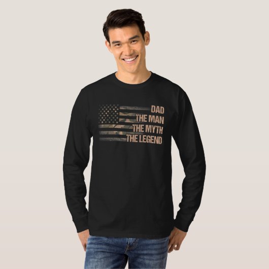 Papa Mannen het Man de mythe de Legens vader ameri T-shirt (Voorkant volledig)