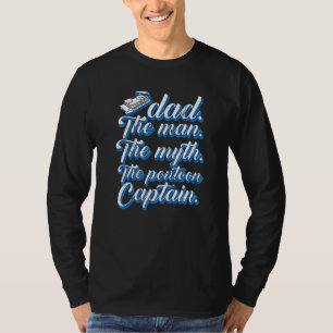 Papa Mannen Myth Pontoon Kapitein Sailing Boat Pow T-shirt