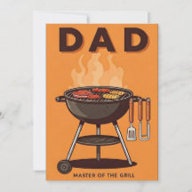 Papa Master van de Grill BBQ Vaderdag kaart