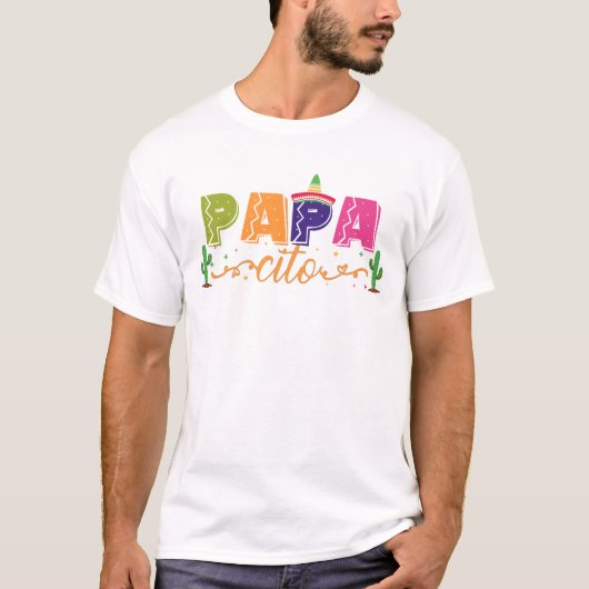 Papa Matching 1st jarig Fiesta Party, Mexicaans T-shirt (Voorkant)