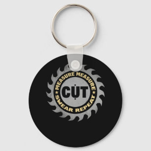 Papa Measure Cut Handyman Woodper Veerdag Sleutelhanger