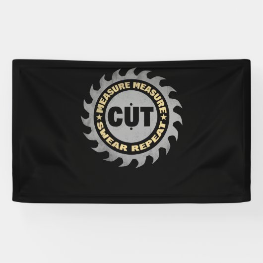 Papa Measure Cut Handyman Woodper Veerdag Spandoek (Horizontaal)