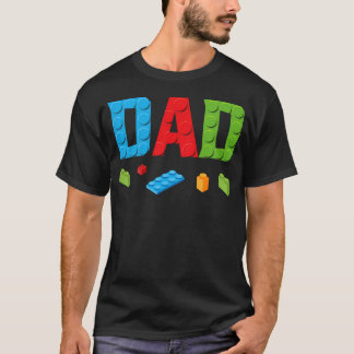 Papa Meester Bouwer Bouwstenen Blokken Familie T-shirt
