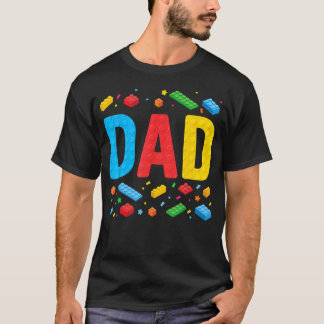 Papa Meester Bouwer Bouwstenen Blokken Familie T-shirt