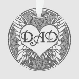 Papa Memorial met Heart en Angel Wings Ornament