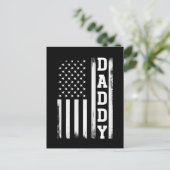 Papa met Amerikaanse vlag Briefkaart (Staand voorkant)
