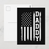 Papa met Amerikaanse vlag Briefkaart (Voorkant / Achterkant)