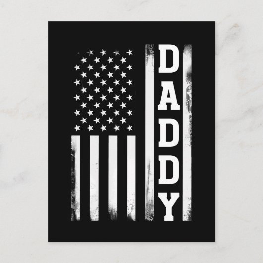 Papa met Amerikaanse vlag Briefkaart (Voorkant)