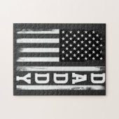 Papa met Amerikaanse vlag Legpuzzel (Horizontaal)