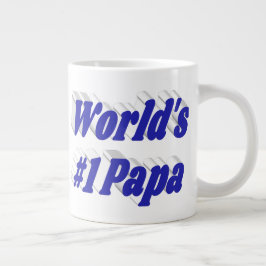 Papa met blauwe halve tekst grote koffiekop
