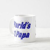 Papa met blauwe halve tekst koffiemok (Voorkant links)