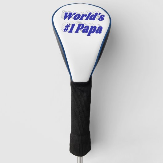Papa met blauwe tekst golfheadcover (Voorkant)