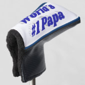 Papa met blauwe tekst   golfheadcover (3/4 voorkant)