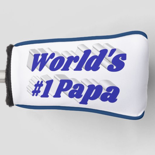 Papa met blauwe tekst   golfheadcover (Voorkant)