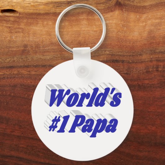 Papa met blauwe tekst sleutelhanger (Achterkant)