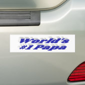 Papa met blauwe tekstbumpersticker bumpersticker (Op auto)