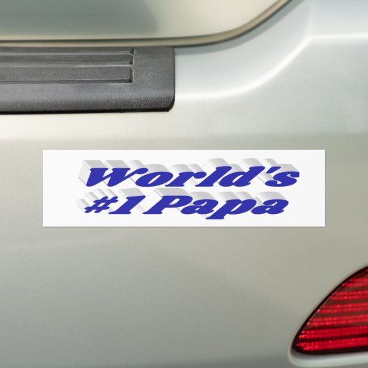 Papa met blauwe tekstbumpersticker bumpersticker (Op auto)