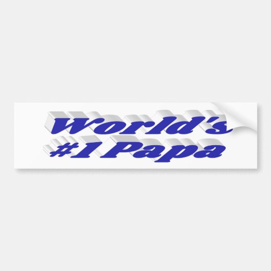 Papa met blauwe tekstbumpersticker bumpersticker (Voorkant)