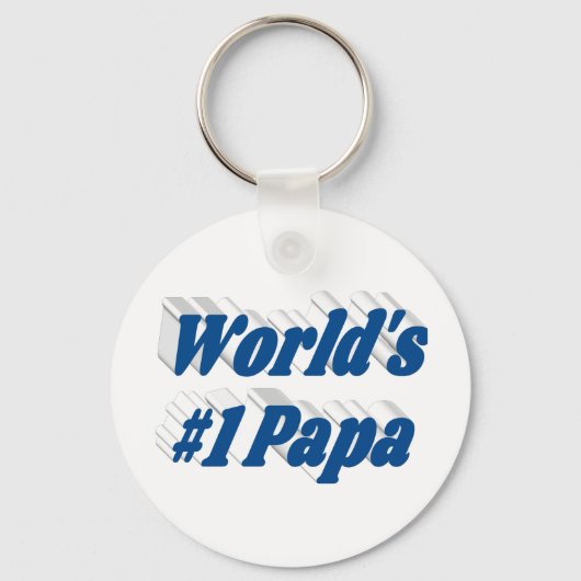 Papa met blauwe zee tekst sleutelhanger (Voorkant)