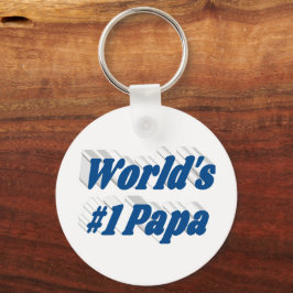 Papa met blauwe zee tekst sleutelhanger