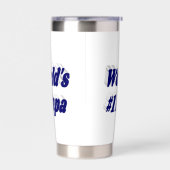 Papa met donkerblauwe halve tekst geïsoleerde drinkbeker (Links)