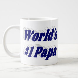 Papa met donkerblauwe halve tekst grote koffiekop