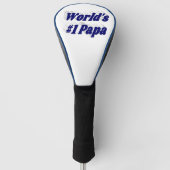 Papa met donkerblauwe tekst golfheadcover (Voorkant)