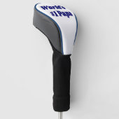 Papa met donkerblauwe tekst golfheadcover (Schuin)