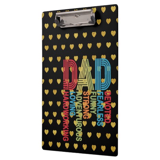 Papa met het thema Golden Heart Black Gold Klembord (Links)