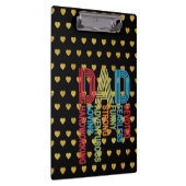 Papa met het thema Golden Heart Black Gold Klembord (Rechts)