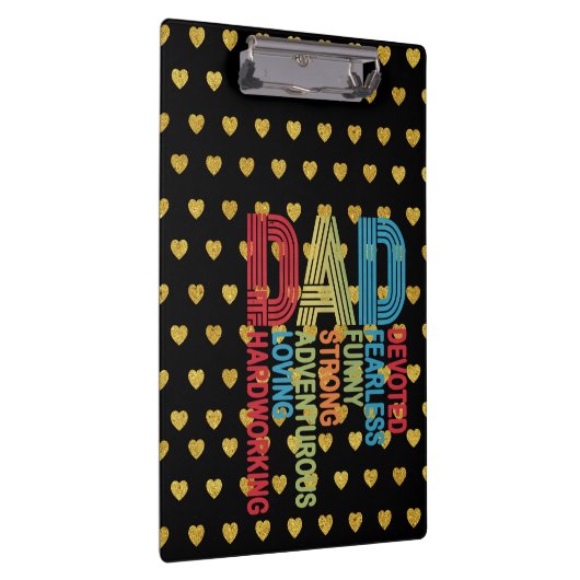 Papa met het thema Golden Heart Black Gold Klembord (Rechts)