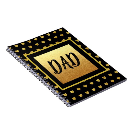 Papa met het thema Golden Heart Black Gold Notitieboek (Rechterzijde)