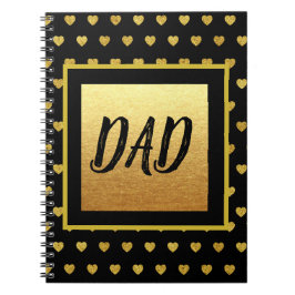 Papa met het thema Golden Heart Black Gold Notitieboek
