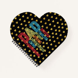 Papa met het thema Golden Heart Black Gold Notitieboek