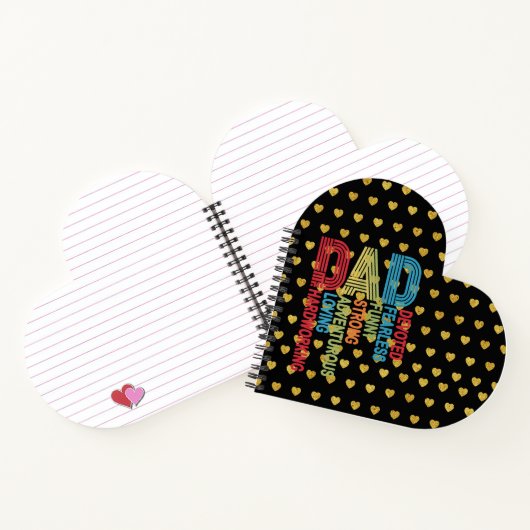 Papa met het thema Golden Heart Black Gold Notitieboek (Binnen)