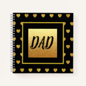 Papa met het thema Golden Heart Black Gold Notitieboek (Voorkant)