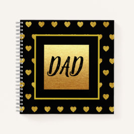 Papa met het thema Golden Heart Black Gold Notitieboek