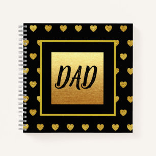 Papa met het thema Golden Heart Black Gold Notitieboek