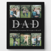 Papa met Kinder namen & foto's Vaderdag Modern Fotoplaat (Voorkant)