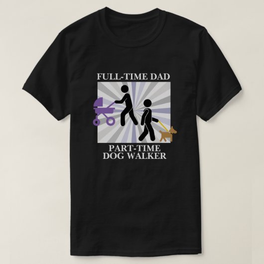 Papa met kinderwagen & hond - Multitasking Papa Le T-shirt (Design voorkant)