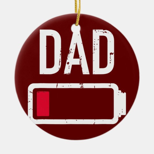 Papa met laag batterijcadeau voor vaderdag keramisch ornament (Voorkant)