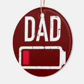 Papa met laag batterijcadeau voor vaderdag keramisch ornament (Links)