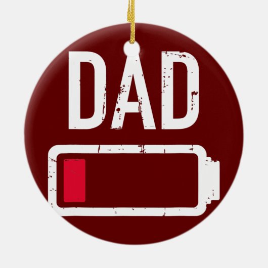 Papa met laag batterijcadeau voor vaderdag keramisch ornament (Achterkant)